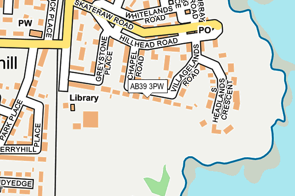 AB39 3PW map - OS OpenMap – Local (Ordnance Survey)