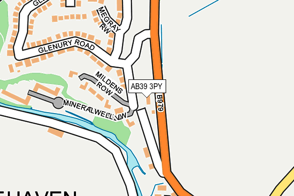 AB39 3PY map - OS OpenMap – Local (Ordnance Survey)