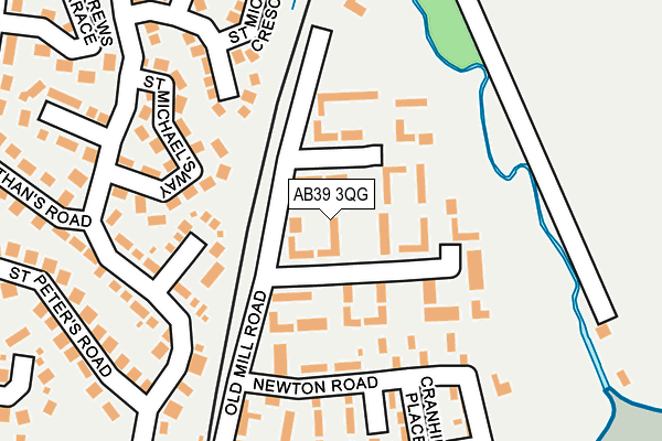 AB39 3QG map - OS OpenMap – Local (Ordnance Survey)