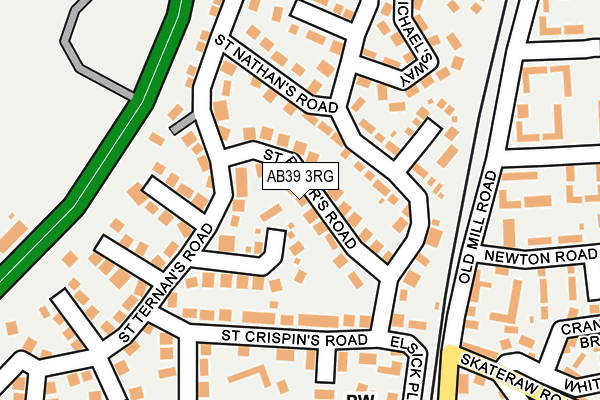 AB39 3RG map - OS OpenMap – Local (Ordnance Survey)