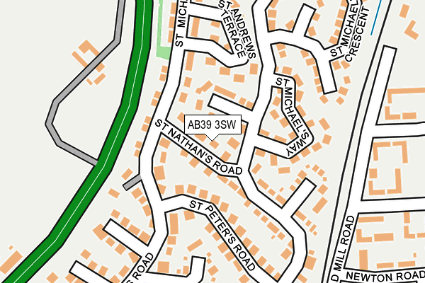 AB39 3SW map - OS OpenMap – Local (Ordnance Survey)