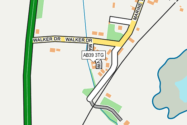 AB39 3TG map - OS OpenMap – Local (Ordnance Survey)
