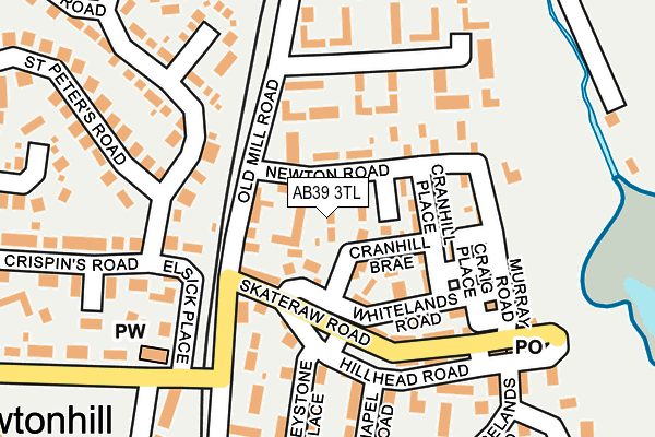 AB39 3TL map - OS OpenMap – Local (Ordnance Survey)
