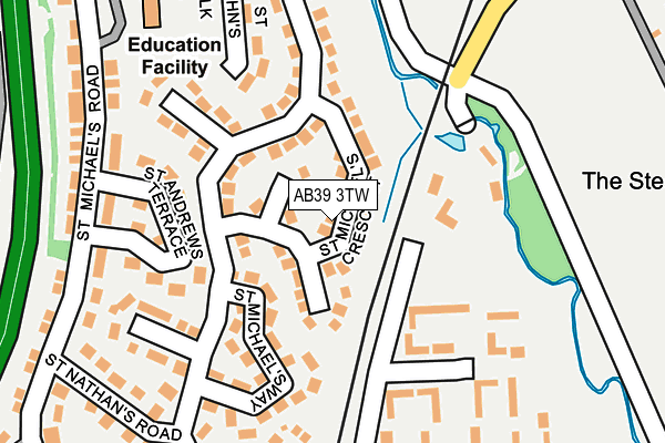 AB39 3TW map - OS OpenMap – Local (Ordnance Survey)