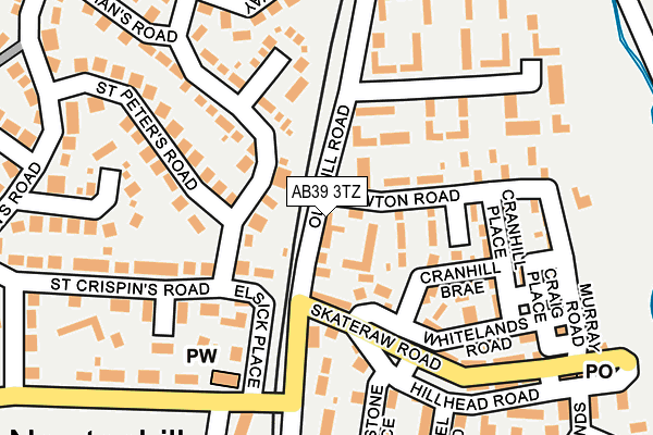 AB39 3TZ map - OS OpenMap – Local (Ordnance Survey)