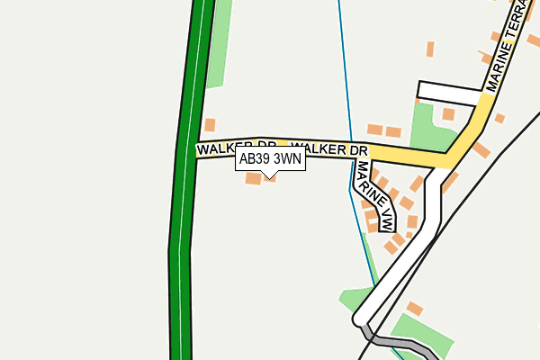 AB39 3WN map - OS OpenMap – Local (Ordnance Survey)