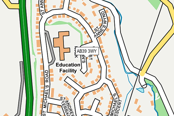 AB39 3WY map - OS OpenMap – Local (Ordnance Survey)