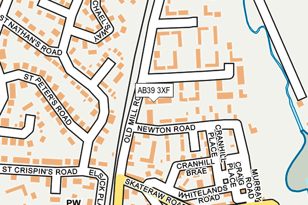 AB39 3XF map - OS OpenMap – Local (Ordnance Survey)