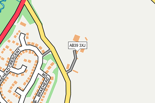 AB39 3XJ map - OS OpenMap – Local (Ordnance Survey)