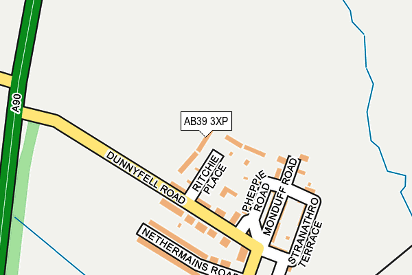 AB39 3XP map - OS OpenMap – Local (Ordnance Survey)