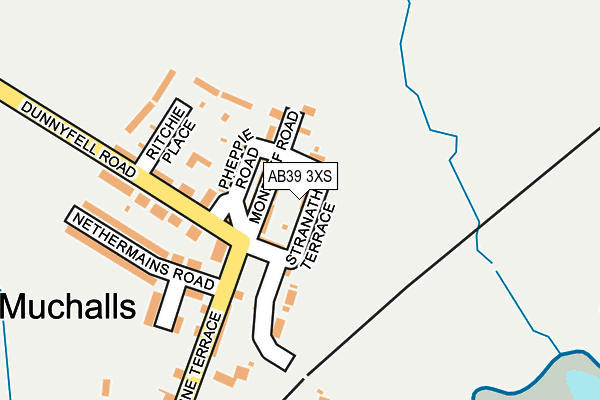 AB39 3XS map - OS OpenMap – Local (Ordnance Survey)