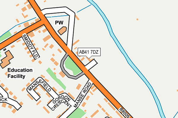 AB41 7DZ map - OS OpenMap – Local (Ordnance Survey)