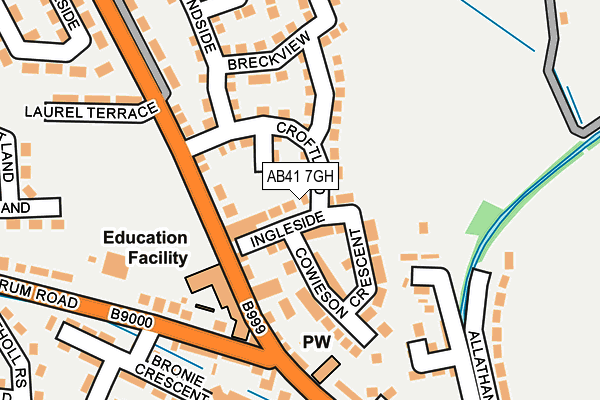 AB41 7GH map - OS OpenMap – Local (Ordnance Survey)