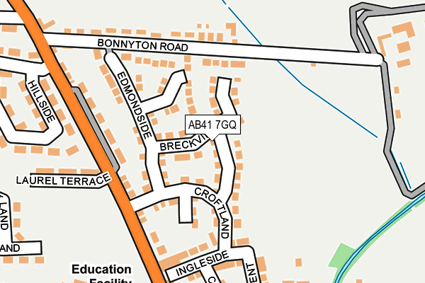 AB41 7GQ map - OS OpenMap – Local (Ordnance Survey)