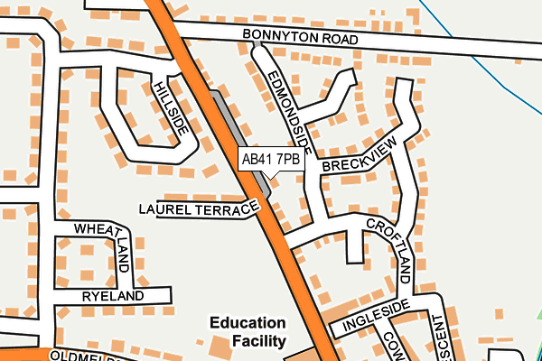 AB41 7PB map - OS OpenMap – Local (Ordnance Survey)