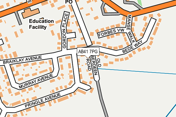 AB41 7PG map - OS OpenMap – Local (Ordnance Survey)