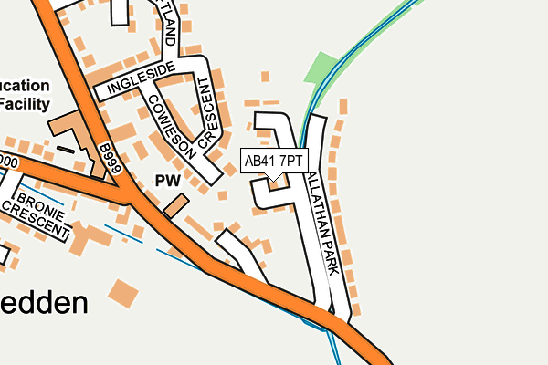 AB41 7PT map - OS OpenMap – Local (Ordnance Survey)