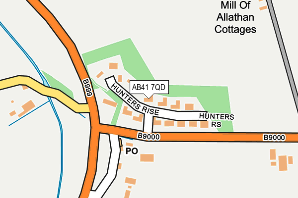 AB41 7QD map - OS OpenMap – Local (Ordnance Survey)