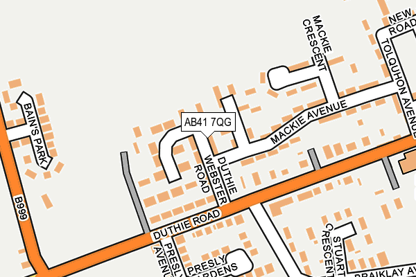AB41 7QG map - OS OpenMap – Local (Ordnance Survey)