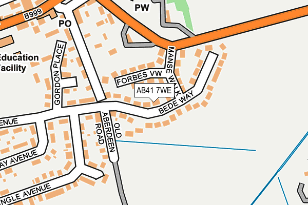 AB41 7WE map - OS OpenMap – Local (Ordnance Survey)
