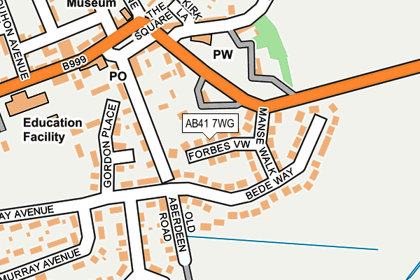 AB41 7WG map - OS OpenMap – Local (Ordnance Survey)
