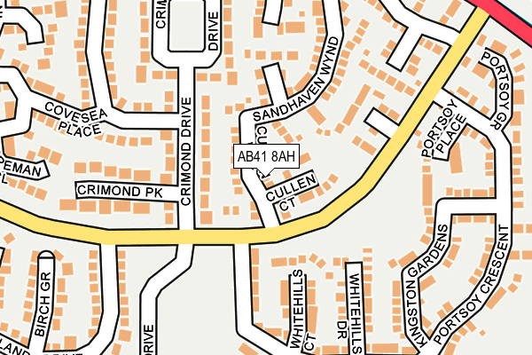 AB41 8AH map - OS OpenMap – Local (Ordnance Survey)