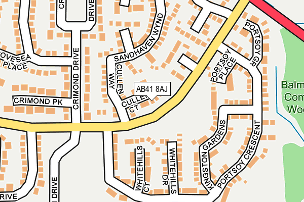 AB41 8AJ map - OS OpenMap – Local (Ordnance Survey)