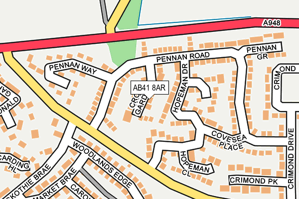 AB41 8AR map - OS OpenMap – Local (Ordnance Survey)