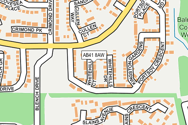 AB41 8AW map - OS OpenMap – Local (Ordnance Survey)