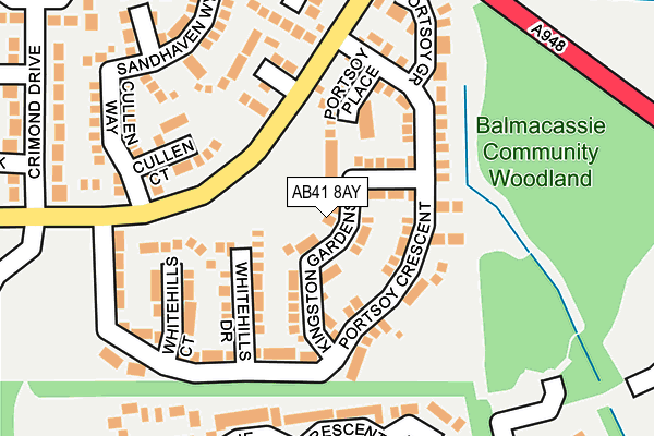 AB41 8AY map - OS OpenMap – Local (Ordnance Survey)