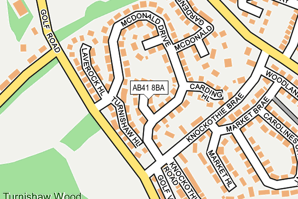AB41 8BA map - OS OpenMap – Local (Ordnance Survey)