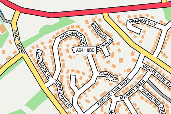AB41 8BD map - OS OpenMap – Local (Ordnance Survey)