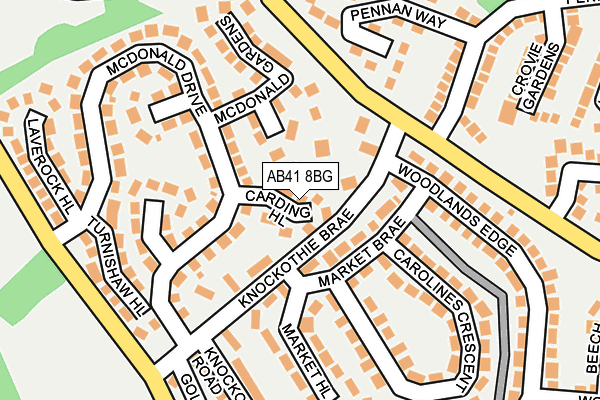 AB41 8BG map - OS OpenMap – Local (Ordnance Survey)