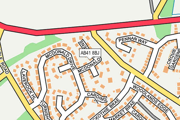 AB41 8BJ map - OS OpenMap – Local (Ordnance Survey)