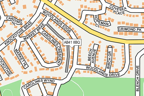AB41 8BQ map - OS OpenMap – Local (Ordnance Survey)