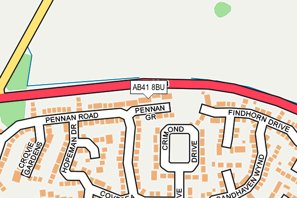 AB41 8BU map - OS OpenMap – Local (Ordnance Survey)
