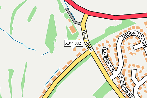 AB41 8UZ map - OS OpenMap – Local (Ordnance Survey)
