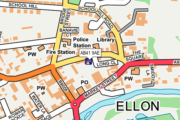 AB41 9AE map - OS OpenMap – Local (Ordnance Survey)