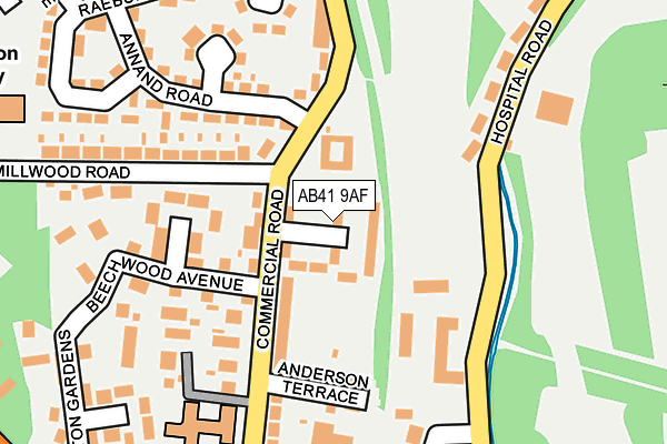 AB41 9AF map - OS OpenMap – Local (Ordnance Survey)