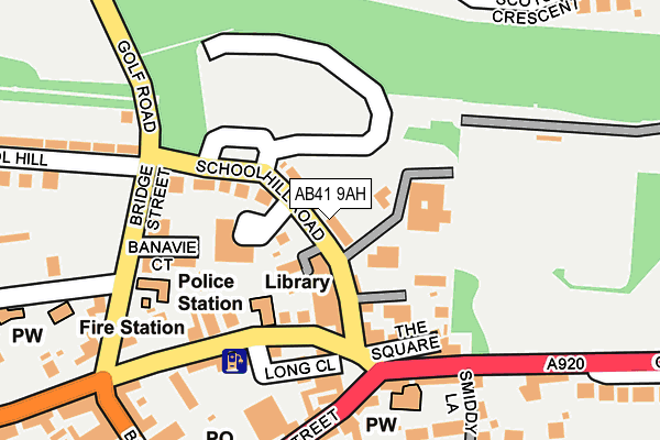 AB41 9AH map - OS OpenMap – Local (Ordnance Survey)