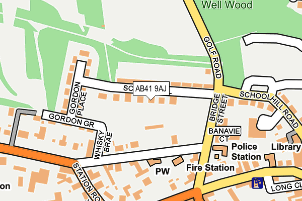 AB41 9AJ map - OS OpenMap – Local (Ordnance Survey)