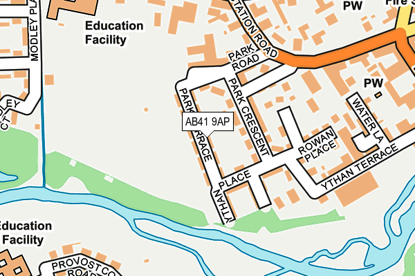 AB41 9AP map - OS OpenMap – Local (Ordnance Survey)