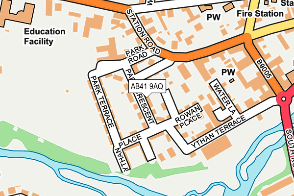 AB41 9AQ map - OS OpenMap – Local (Ordnance Survey)