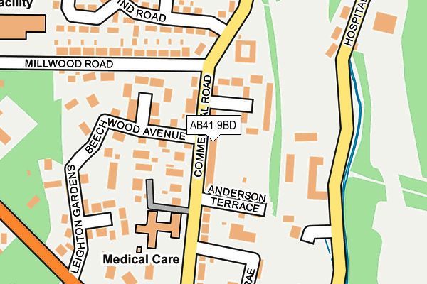 AB41 9BD map - OS OpenMap – Local (Ordnance Survey)