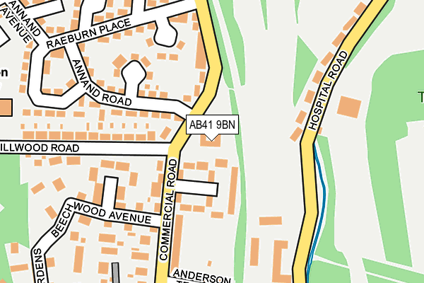 AB41 9BN map - OS OpenMap – Local (Ordnance Survey)