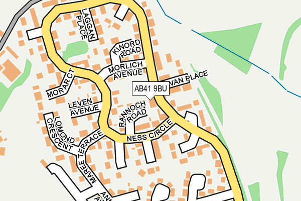 AB41 9BU map - OS OpenMap – Local (Ordnance Survey)