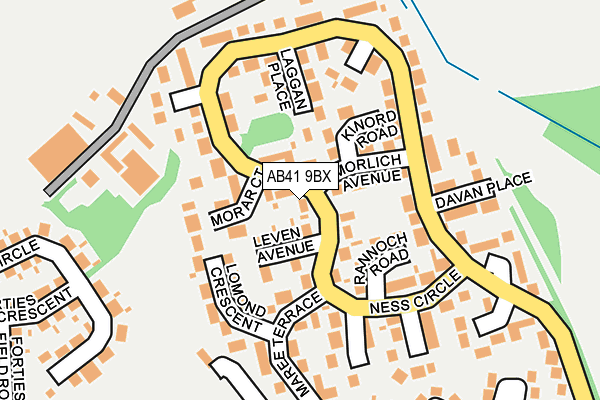 AB41 9BX map - OS OpenMap – Local (Ordnance Survey)