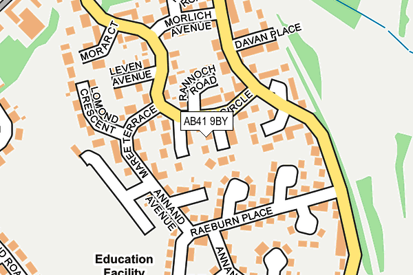 AB41 9BY map - OS OpenMap – Local (Ordnance Survey)