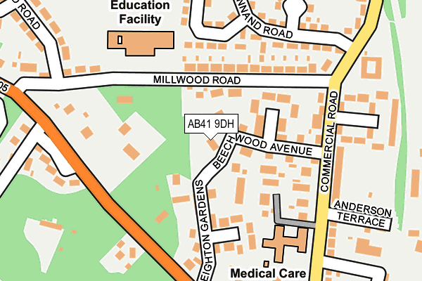 AB41 9DH map - OS OpenMap – Local (Ordnance Survey)