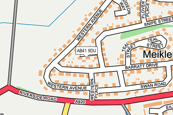 AB41 9DU map - OS OpenMap – Local (Ordnance Survey)